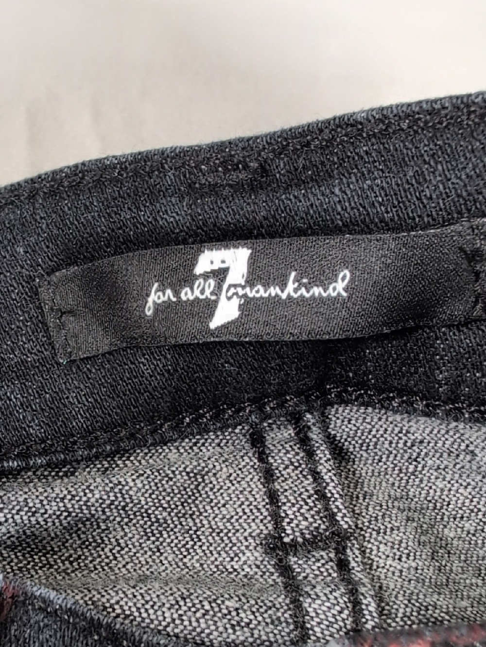 7 for All Mankind Roxanne Black Floral Skinny Ankle Jeans Size 25 - Picture 2 of 12